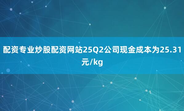 配资专业炒股配资网站25Q2公司现金成本为25.31元/kg